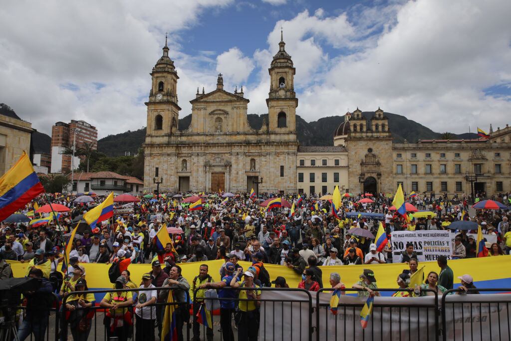 Protesta en Bogotá. (Photo by Juancho Torres/Anadolu Agency via Getty Images)