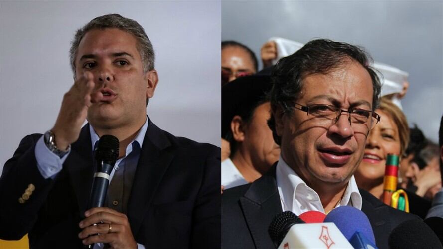 Iván Duque obtuvo 36,6 % mientras que Gustavo Petro un 26,3 % en intención de voto. Foto: Colprensa
