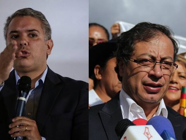 Iván Duque obtuvo 36,6 % mientras que Gustavo Petro un 26,3 % en intención de voto. Foto: Colprensa