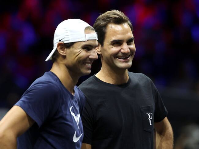Rafael Nadal y Roger Federer. Foto: Julian Finney / Getty Images for Laver Cup