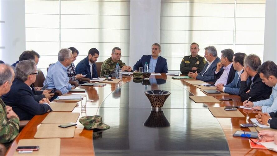 Duque se reunió con empresarios y comerciantes afectados por el paro. Foto: Presidencia