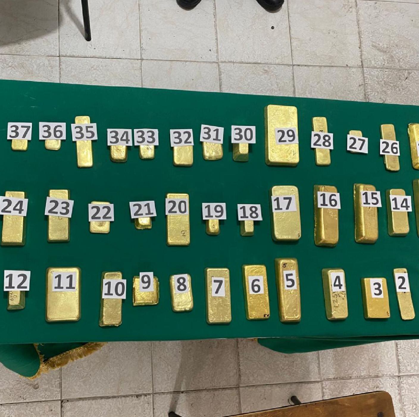 Lingotes de oro/ Policía Santander