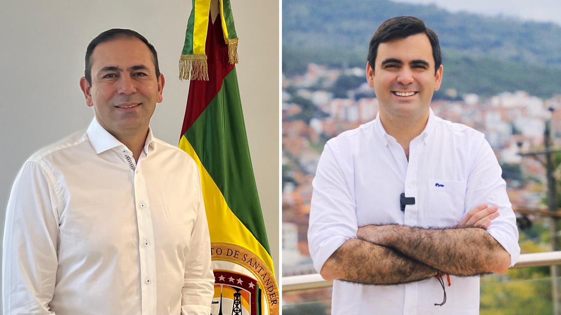 Juvenal Díaz Mateus y Héctor Mantilla, candidatos a la Gobernación de Santander. Fotos: Suministradas