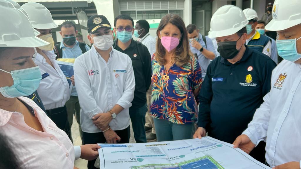 Obras de mitigación para evitar nuevas inundaciones en Mocoa tienen un avance del 26%. Foto: Vicepresidencia de la República