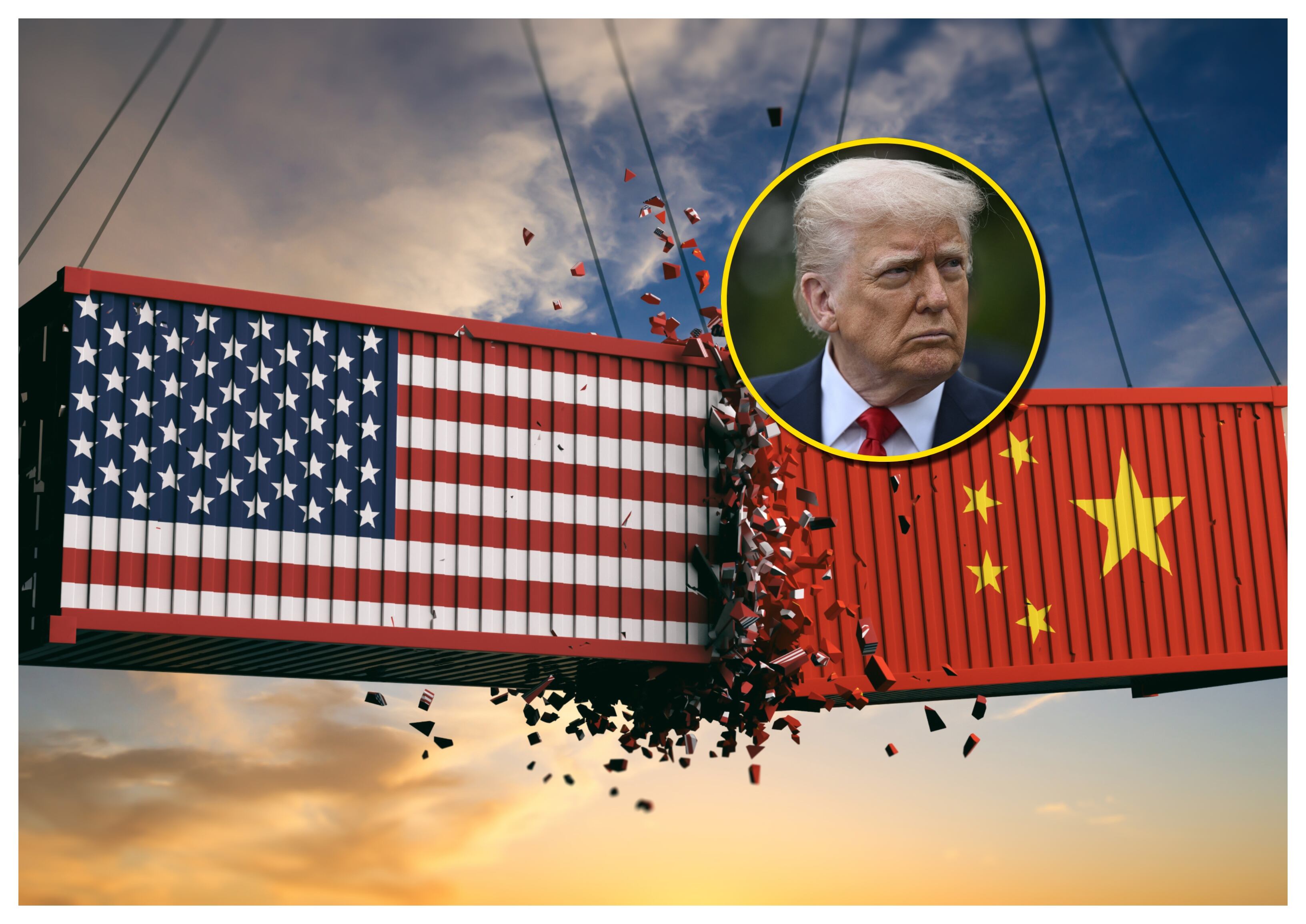 Referencia de aranceles China y EE.U., Trump. Foto: Rawf8/ BRENDAN SMIALOWSKI/AFP via Getty Images.