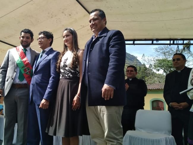 El nuevo alcalde de Paipa, Fabio Medrano junto al gobernador electo Ramiro Barragán. Foto: La W