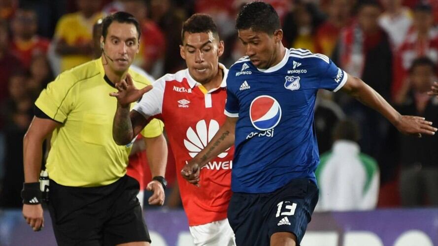 Santa Fe Vs. Millonarios. Foto: Guillermo MUñoz / AFP