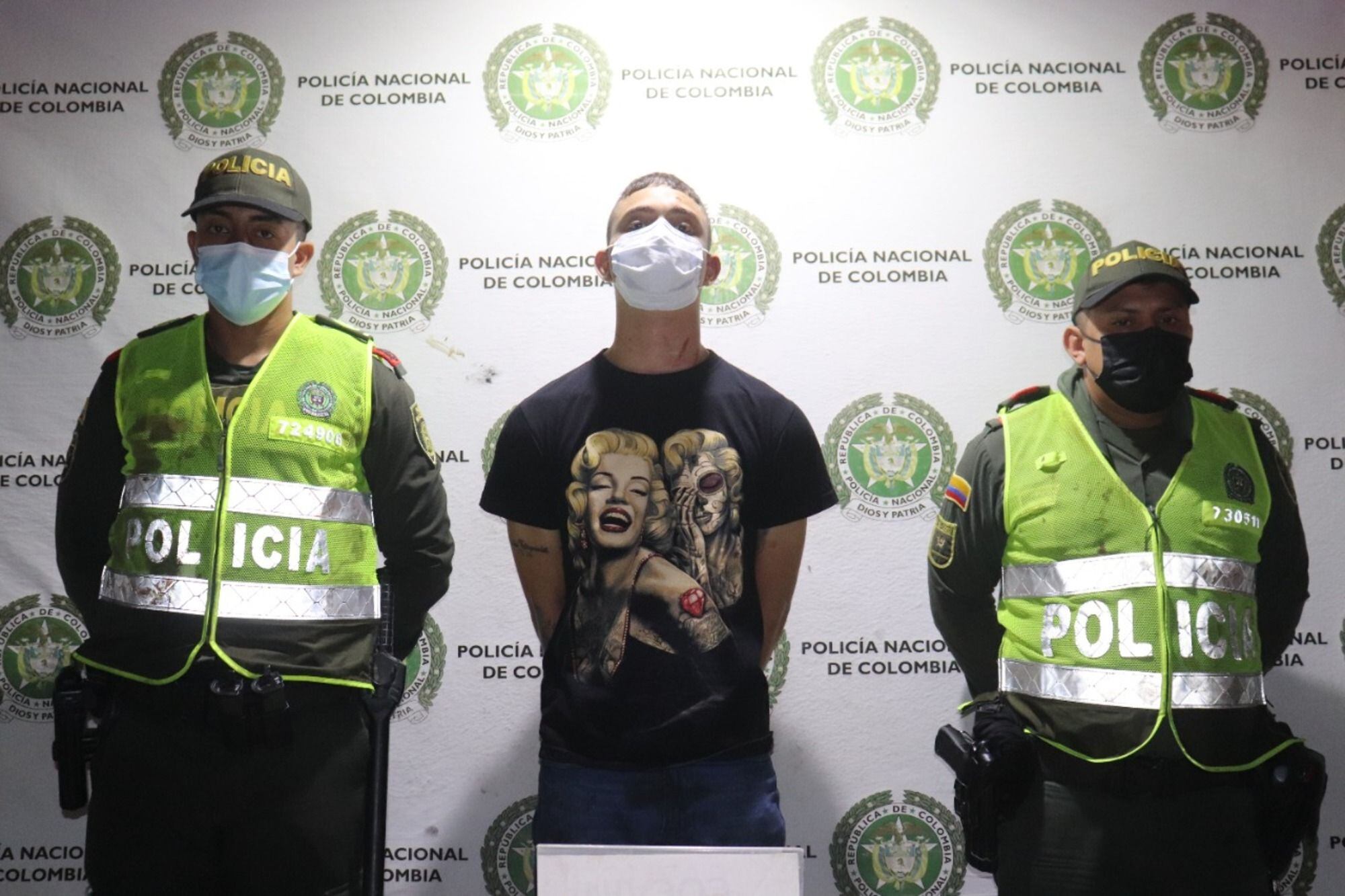 Alias ‘Dilan’ fue capturado. Foto: Cortesía de la Policía Metropolitana de Santa Marta.