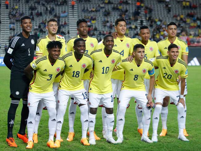 AMDEP1919. LA PLATA (ARGENTINA), 24/05/2023.- Jugadores de Colombia posan hoy, en un partido del grupo C de la Copa Mundial de Fútbol sub-20 entre Japón y Colombia en el estadio Diego Armando Maradona en La Plata (Argentina). EFE/ Demian Alday Estevez