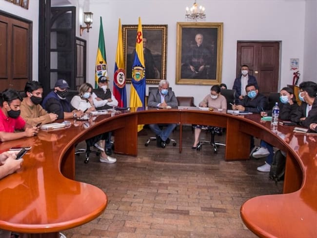 En el encuentro realizado en la Alcaldía Municipal se logró el acuerdo . Foto: Alcaldía de Popayán