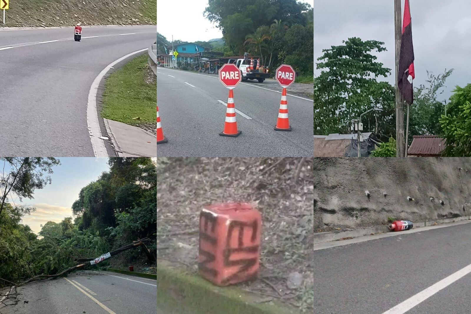 Hay varias vías cerradas en Norte de Santander, por la presencia de cilindros y paquetes sospechosos. / Fotos: Cortesía.