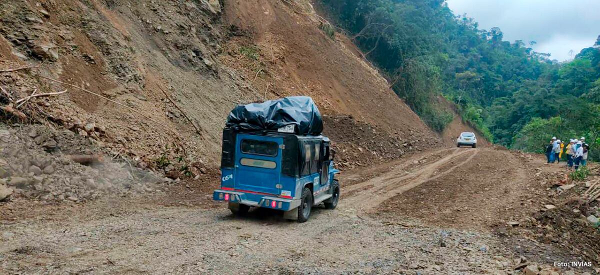 Vía Quibdó - Pereira cerrada por afectaciones por lluvias. Foto: Invías