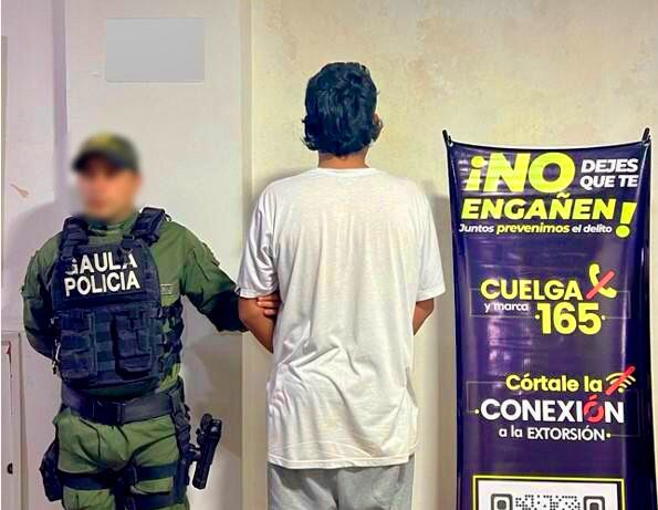 El menor fue aprehendido en el occidente de Popayán. Crédito: Policía Nacional.
