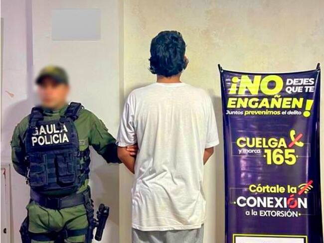 El menor fue aprehendido en el occidente de Popayán. Crédito: Policía Nacional.