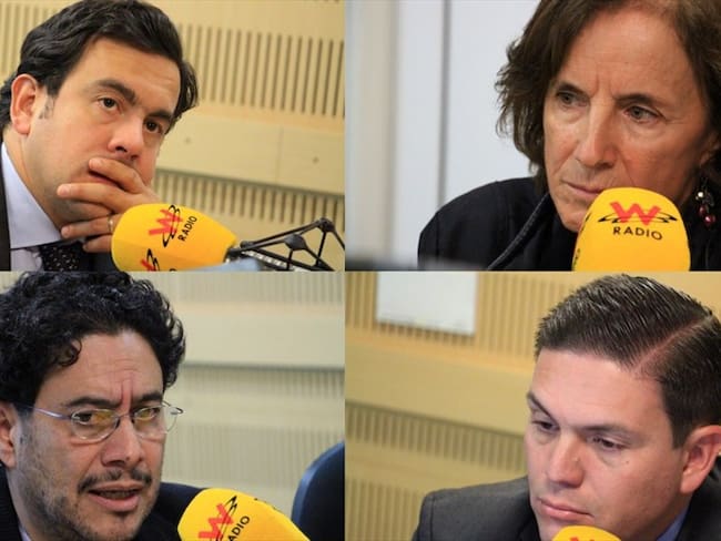 Iván Cepeda, Rodrigo Lara, Salud Hernández y Juan Carlos Pinzón en La W. Foto: La W con Vicky Dávila