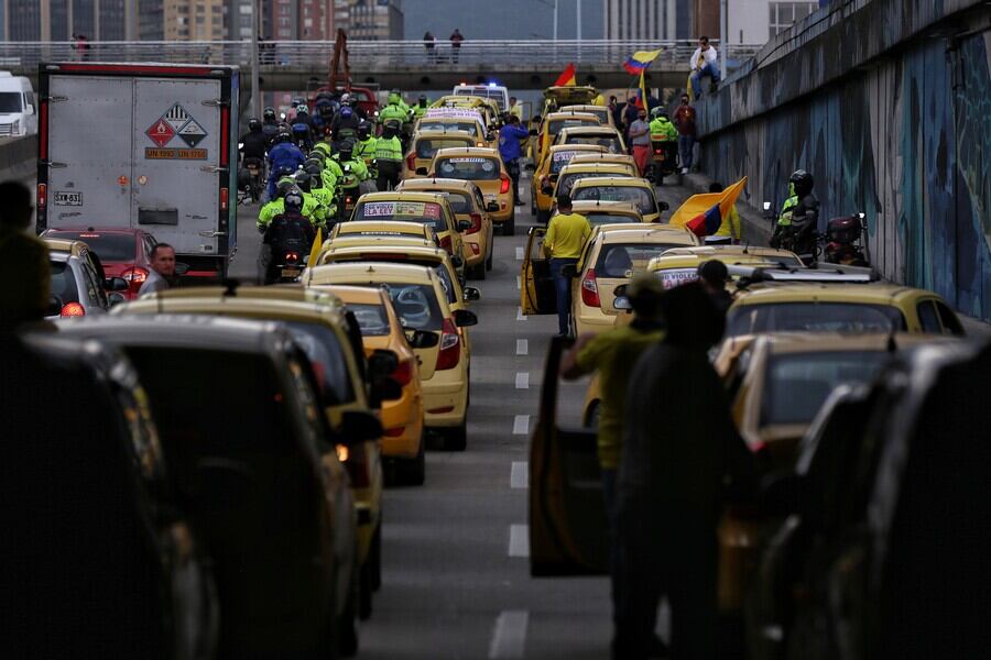 Imagen de referencia de taxistas. Foto: Colprensa.