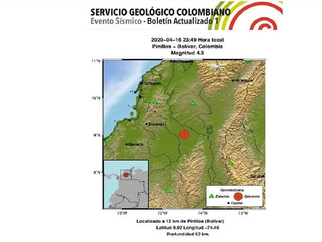 El sismo se sintió en poblaciones vecinas. Foto: Cortesía