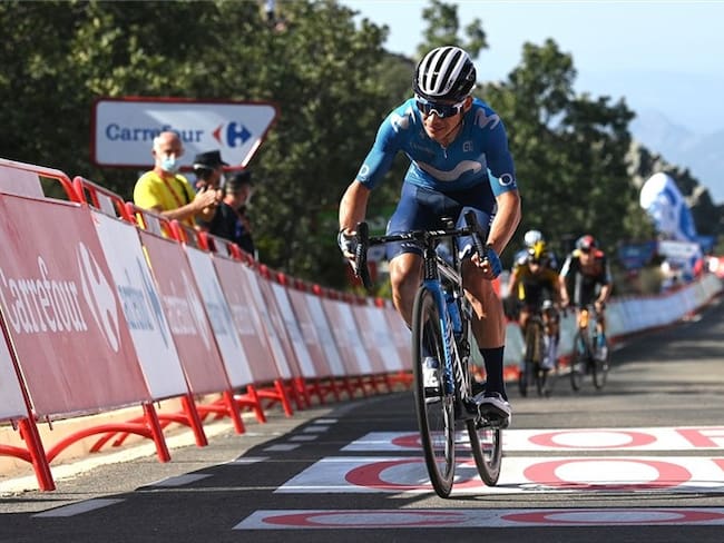 Miguel Ángel López, ciclista colombiano en la Vuelta a España 2021. Foto: Stuart Franklin/Getty Images