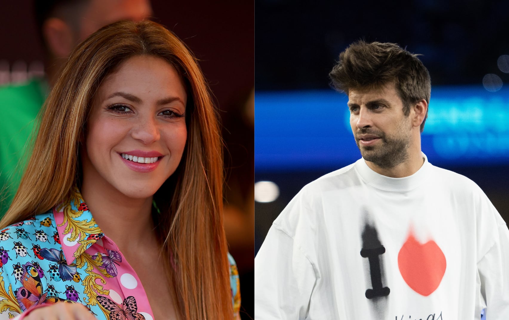 Shakira y Piqué, expareja de famosos. (Fotos vía Getty Images)