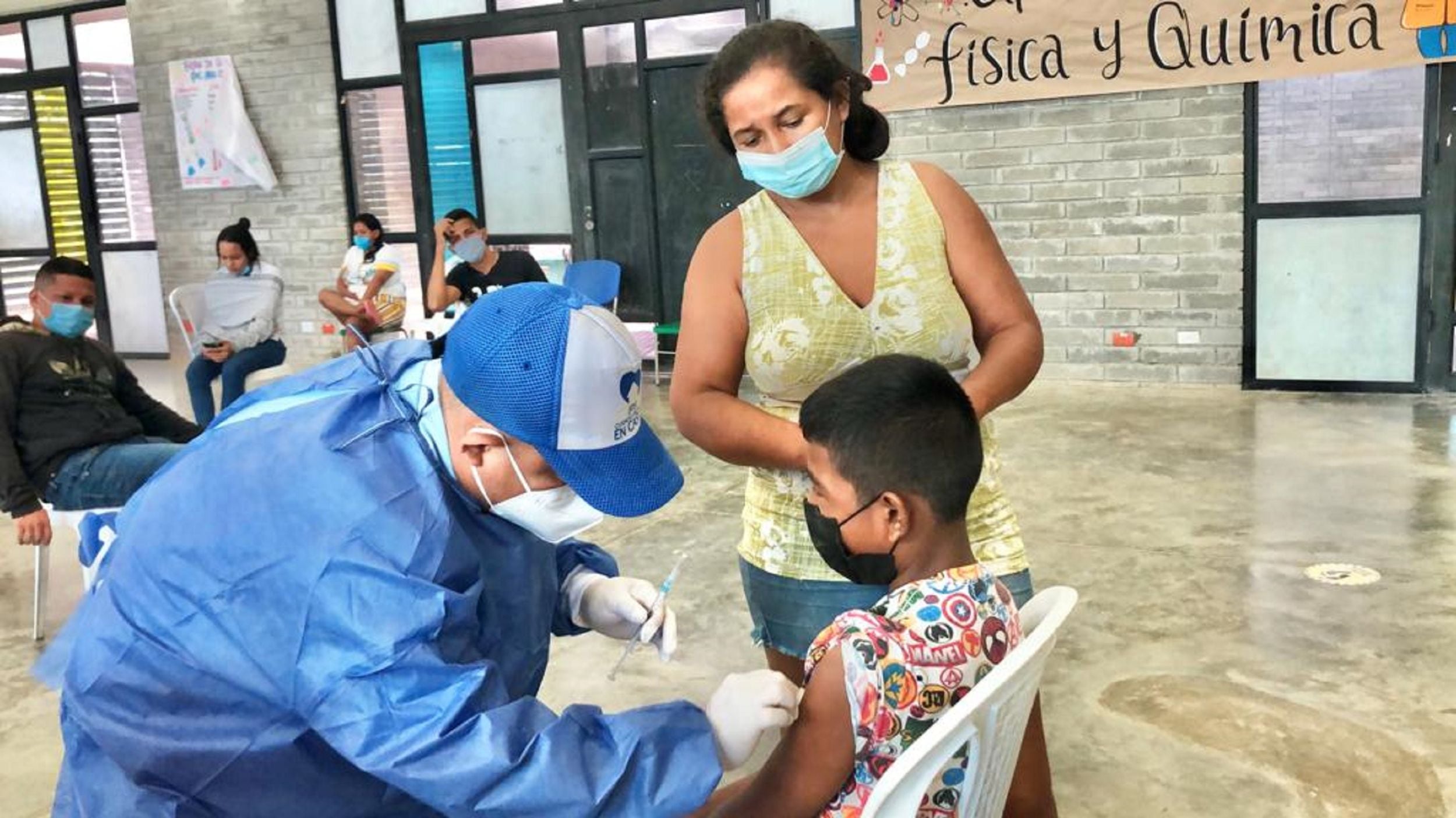 Retoman vacunación en menores de 3 a 11 años en Montería. Foto: prensa Alcaldía Montería.      