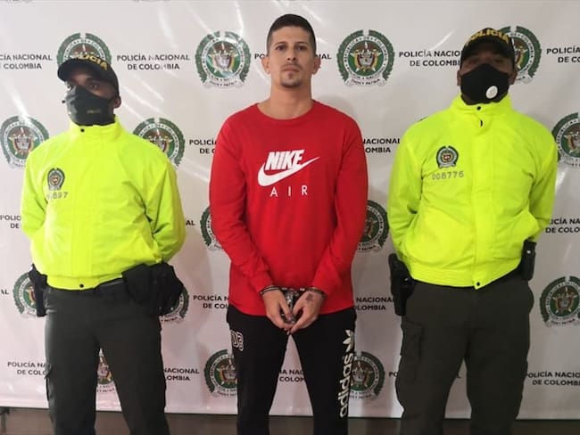 Jeferson Gómez Lugo, capturado y enviado a la cárcel por un juez penal por el crimen del escolta del líder social, Leyder Palacios. Foto: Fiscalía General de la Nación