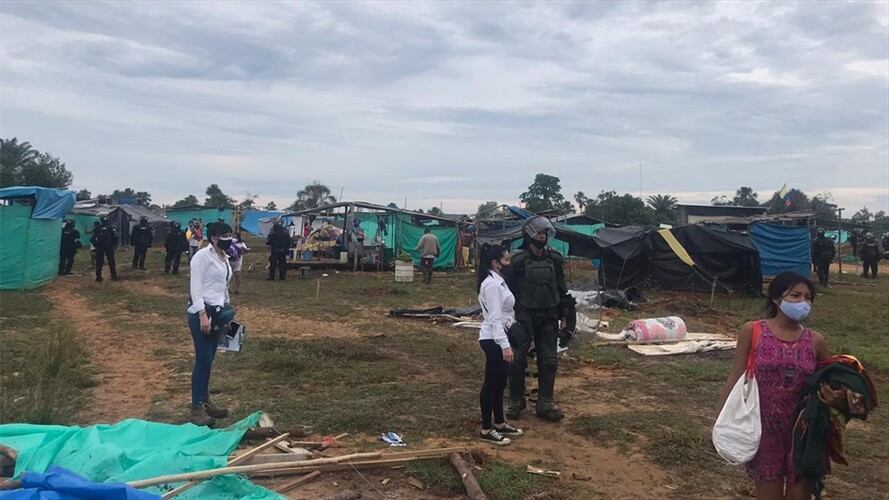 El lote, de 7, 2 hectáreas, fue invadido el 11 de septiembre de 2020 por alrededor de 150 personas sin que mediara autorización alguna. . Foto: Cortesía SAE
