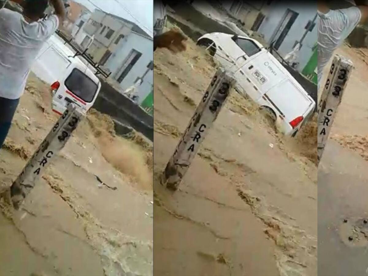 El arroyo Hospital arrastró un vehículo en Barranquilla