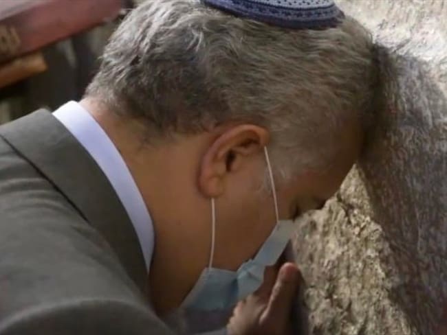 Iván Duque, presidente de Colombia, visitó el Muro de los Lamentos. Foto: Presidencia de la República