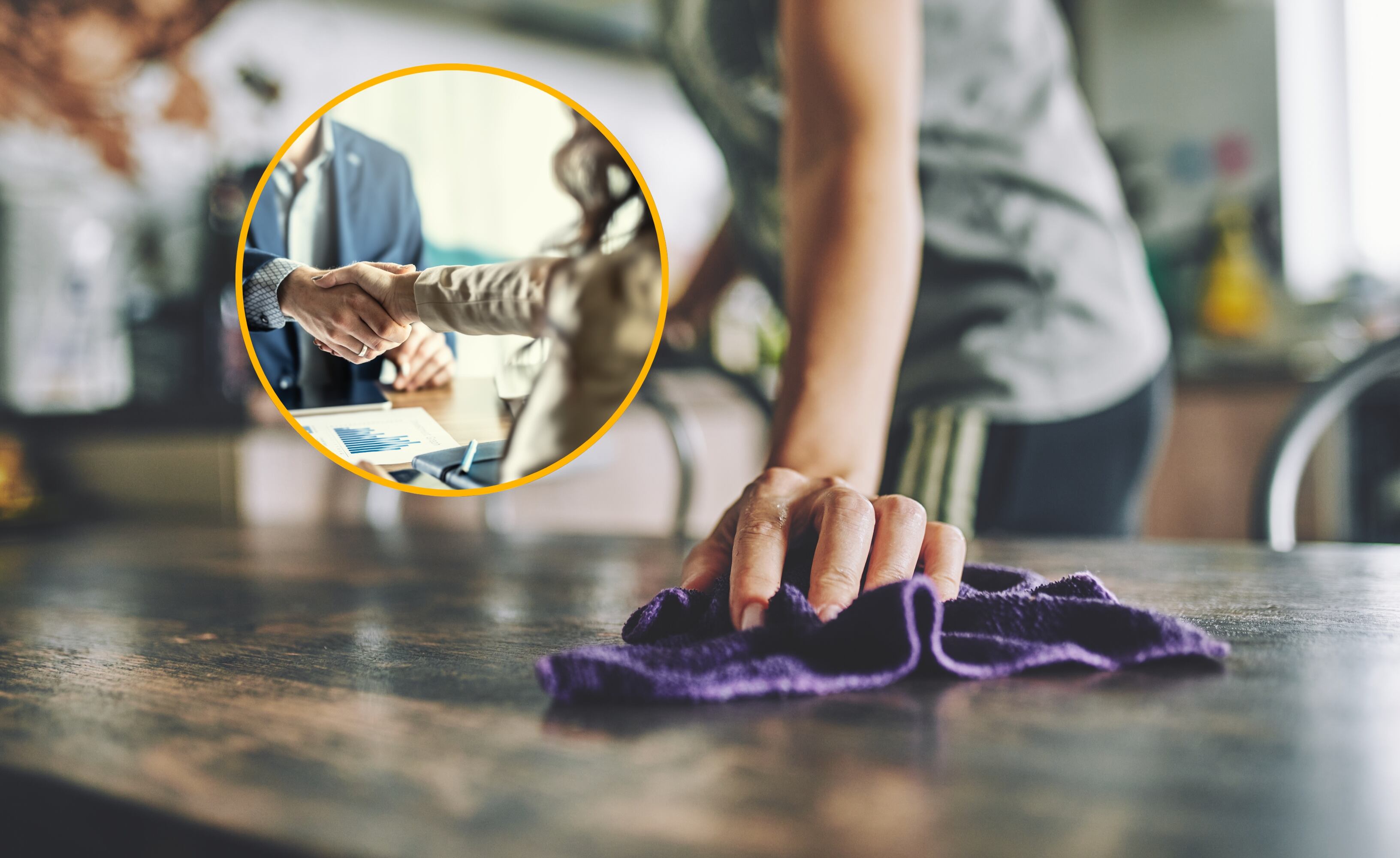Referencia de trabajo doméstico y contratación. Foto: SimpleImages vía Getty Images. 