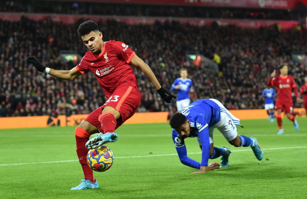 Luis Díaz en su partido debut de Premier League ante Leicester City / Getty Images
