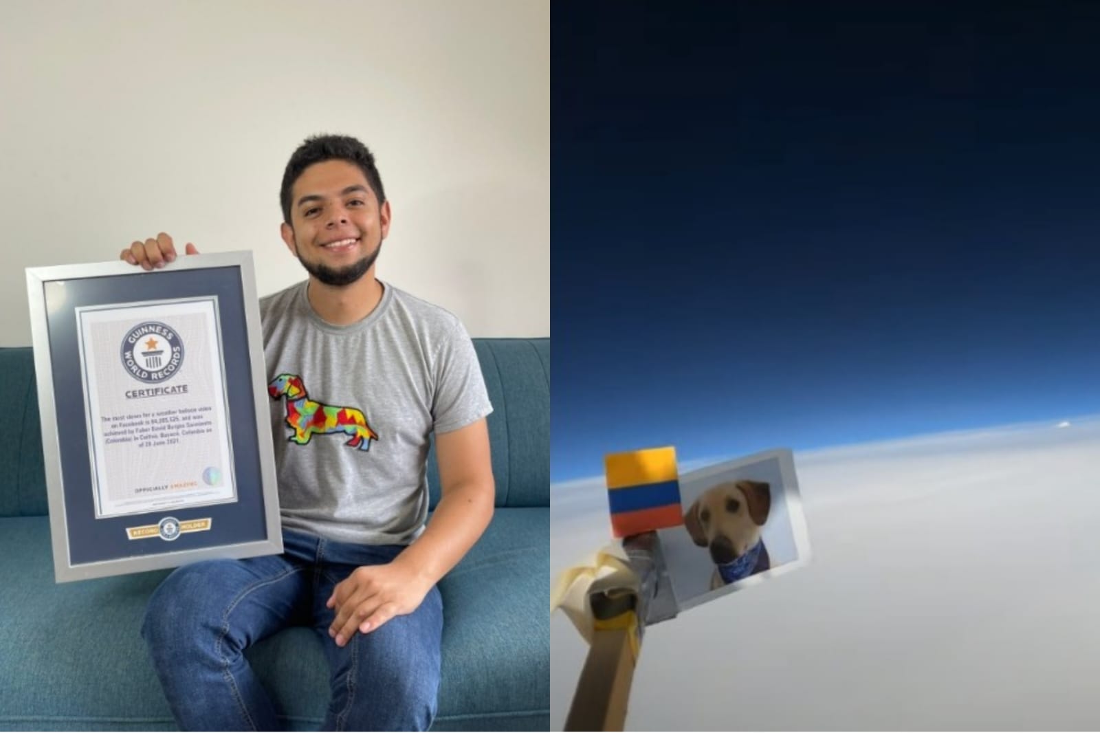 Quería enviar un mensaje del cuidado ambiental: youtuber colombiano mandó por segunda vez un globo a la estratósfera. Foto: Captura de pantalla de Youtube.
