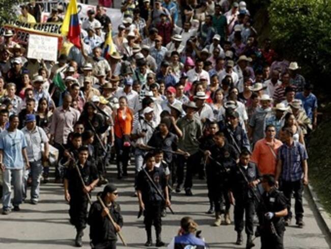 Marchas durante el paro agrario. Foto: Efe.