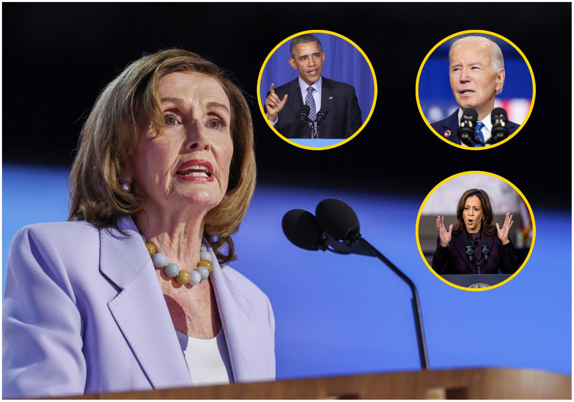 Barack Obama, Joe Biden y Harris celebran el “legado” de Nancy Pelosi tras anunciar su retiro. Foto: EFE.