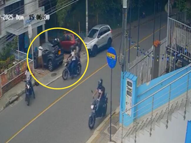 Jugador de Atlético Bucaramanga fue víctima de hurto. Foto: Cámara de seguridad.