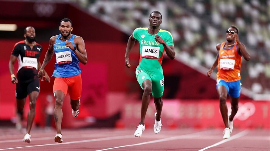 Anthony Zambrano, atleta colombiano en la semifinal de los 400 metros de los Juegos Olímpicos de Tokio 2020. Foto: Ryan Pierse/Getty Images