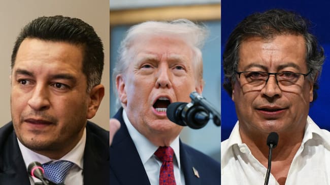 Andrés Idárraga, Donald Trump y Gustavo Petro (Fotos vía Getty Images)