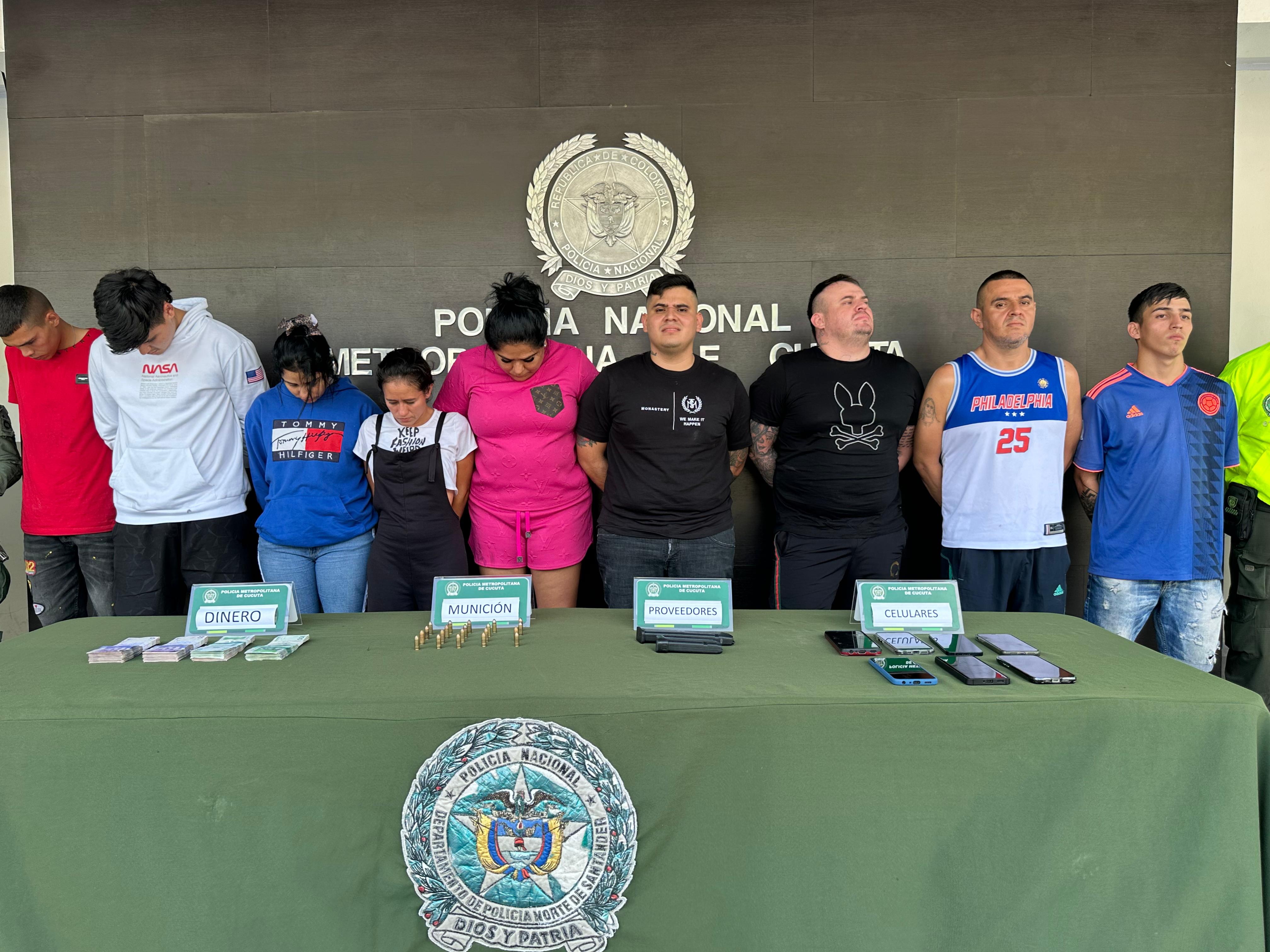 Banda criminal 'Los Pepinos'. Foto: cortesía Policía.