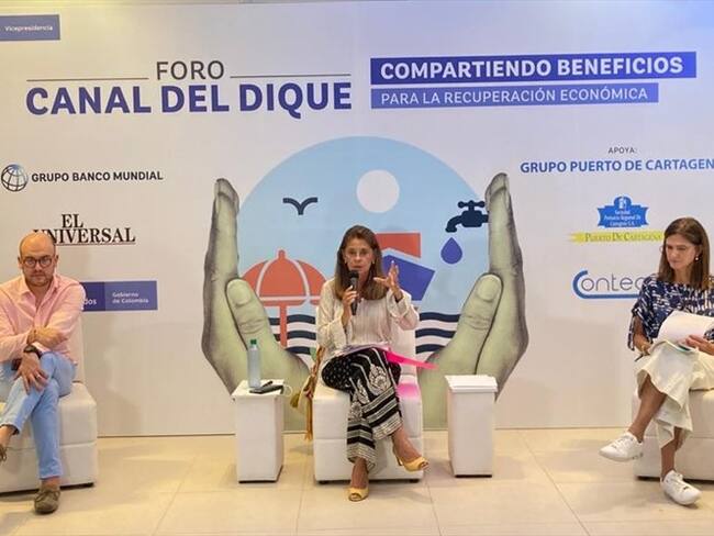 Vicepresidenta se refiere a las obras del Canal del Dique. Foto: Cortesía Vicepresidencia