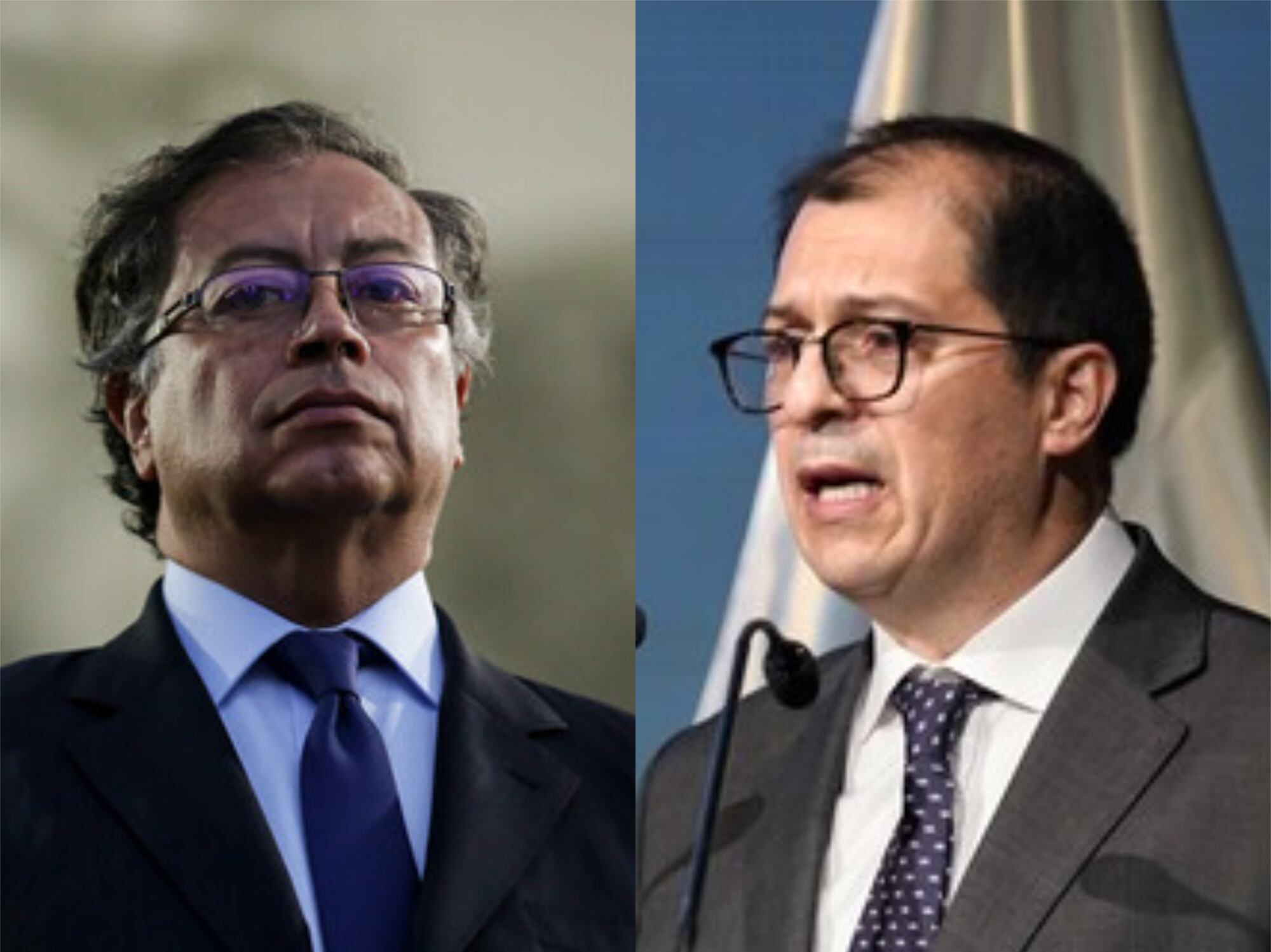 Gustavo Petro y Francisco Barbosa. Foto: Colprensa-Mariano Vimos / Colprensa-Sergio Acero