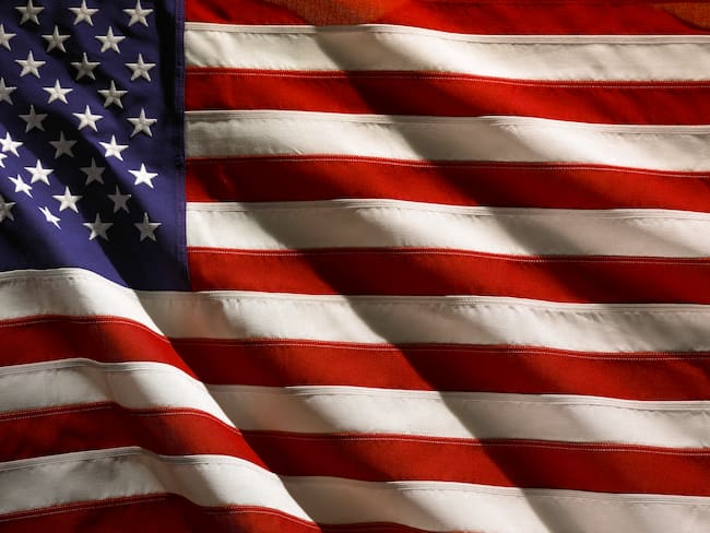 Bandera de Estados Unidos. Vía Getty Imagen.