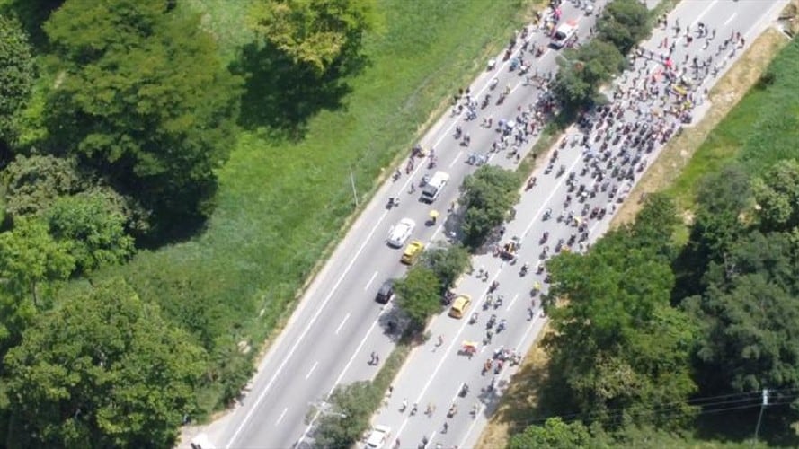 Paro nacional Piedecuesta . Foto:Tránsito Piedecuesta.