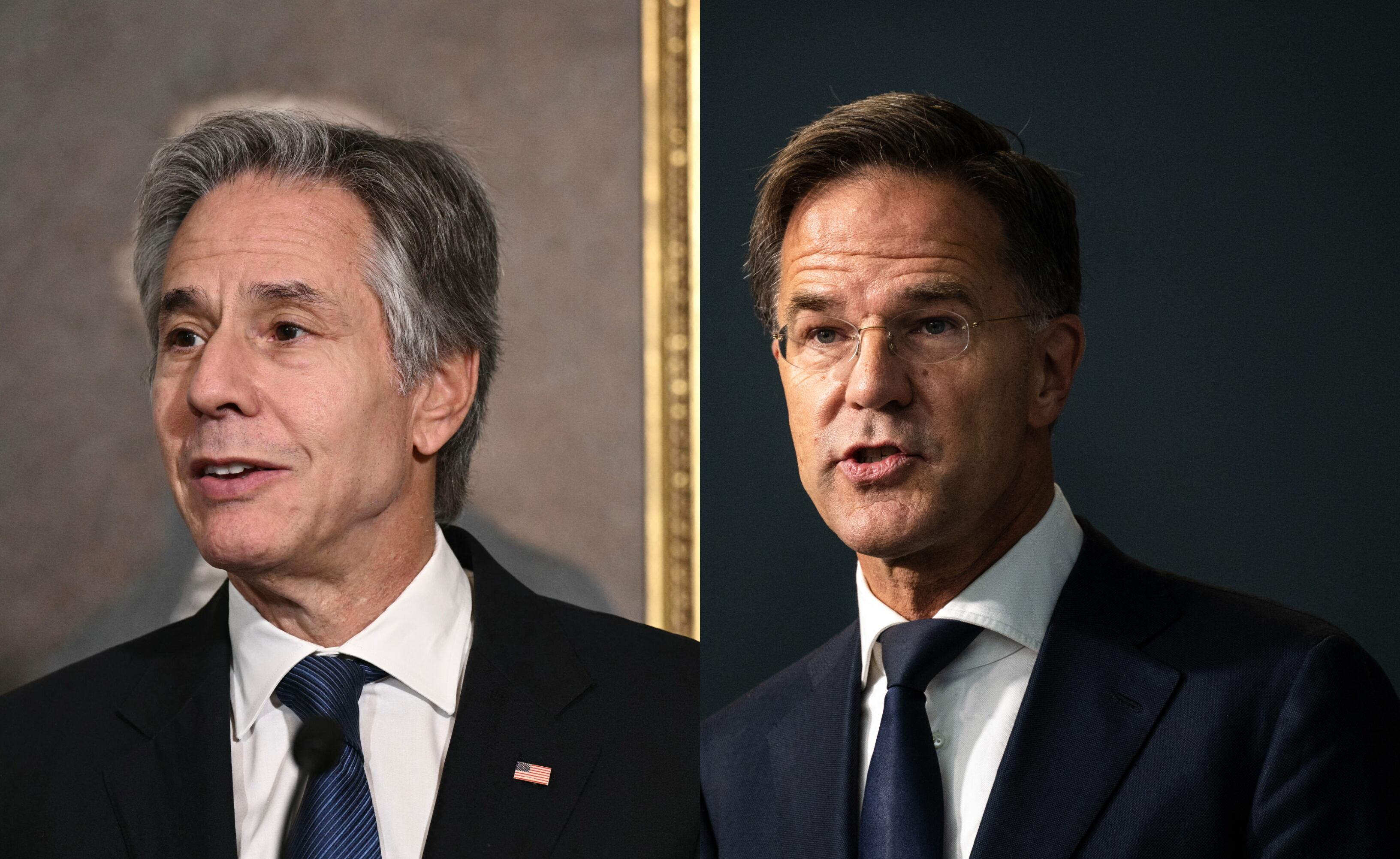 Rutte y Blinken. FOTO: getty Images.