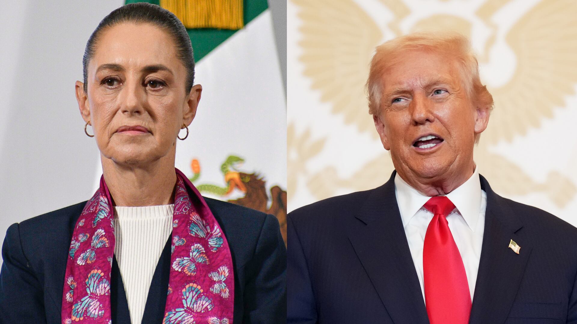 Presidenta de México, Claudia Sheinbaum y presidente de Estados Unidos, Donald Trump. Foto: Johana Remigio/ObturadorMX/Getty Images/ Andrew Harnik/Getty Images
