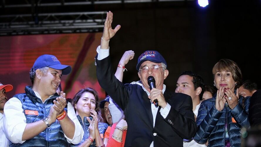 Álvaro Uribe e Iván Duque durante la campaña política. Foto: Colprensa