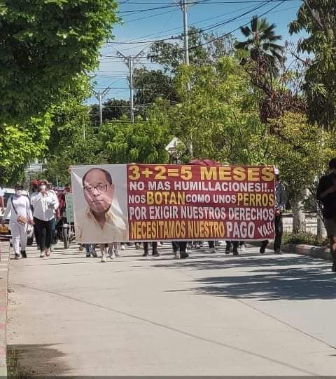 Protesta de los empleados del hospital hace unos días/ Anuar María