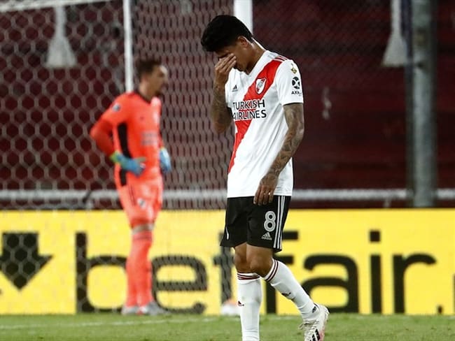 Críticas a Jorge Carrascal por su expulsión ante Palmeiras. Foto: Marcos Brindicci - Pool/Getty Images
