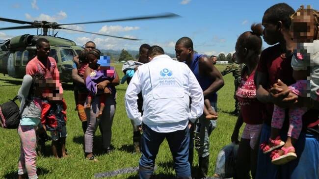 Los ciudadanos residían en la vereda Bocas de Badeo y solicitaron ayuda ante las intimidaciones . Foto: Ejército Nacional