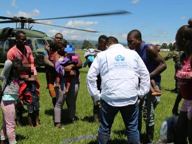 Los ciudadanos residían en la vereda Bocas de Badeo y solicitaron ayuda ante las intimidaciones . Foto: Ejército Nacional
