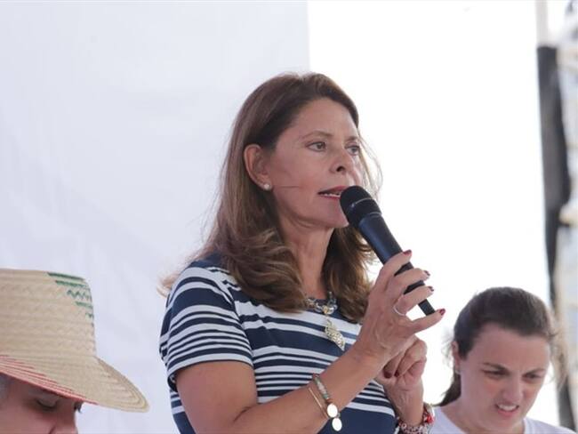 La Vicepresidenta Marta Lucía Ramírez aceptó que hizo críticas a los acuerdos, pero aseguró que eso está en el pasado. . Foto: Colprensa