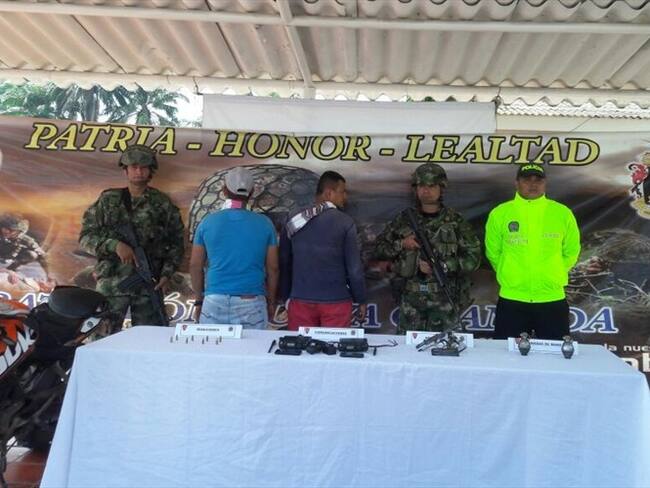 Presuntos integrantes del Eln. Foto: Ejército Nacional